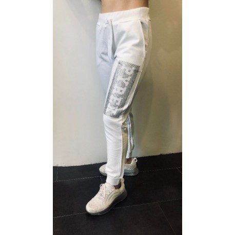 PYREX - Pantalone bianco strass